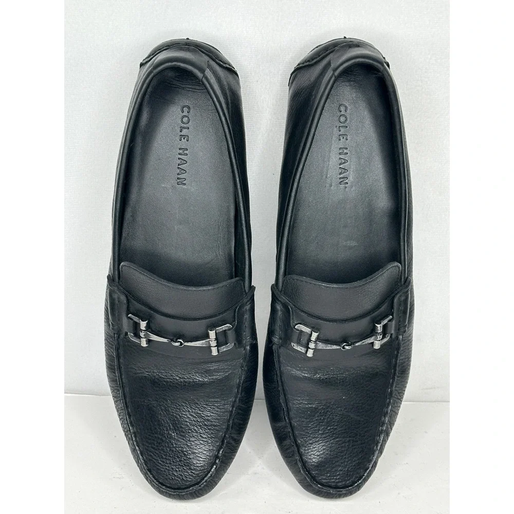 Cole Haan Gunnison Bit Driver Loafers Black Leather  Equestrian Mens Sz 9.5